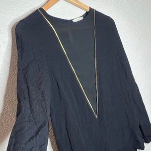 Sophie Rue Medium Black Plunge Keyhole Top